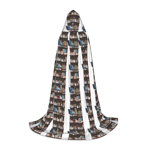 OAZCVBNN Bibliothek Regal Print Zauberer Bademantel Halloween und Karneval Party Mantel mit Kapuze für Männer Frauen Teenager Kinder, Schwarz, S OAZCVBNN Bibliothek Regal Print Zauberer Bademantel Halloween und Karneval Party Mantel mit Kapuze für Männer Frauen Teenager Kinder, Schwarz, S von OAZCVBNN