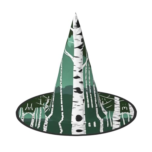 OAZCVBNN Birken Print Unisex Halloween Hexe Hut für Karneval Cosplay faltbare Mütze und Themenpartys OAZCVBNN Birken Print Unisex Halloween Hexe Hut für Karneval Cosplay faltbare Mütze und Themenpartys von OAZCVBNN