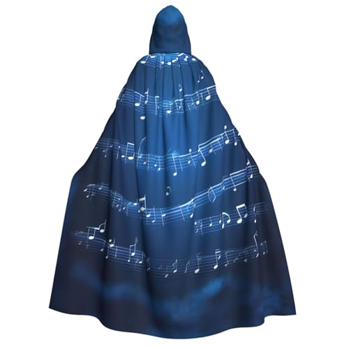 OAZCVBNN Blauer Kapuzenumhang mit Musiknoten-Druck, Unisex, Erwachsene, für Halloween, Weihnachten, Karneval, Mottopartys OAZCVBNN Blauer Kapuzenumhang mit Musiknoten-Druck, Unisex, Erwachsene, für Halloween, Weihnachten, Karneval, Mottopartys von OAZCVBNN