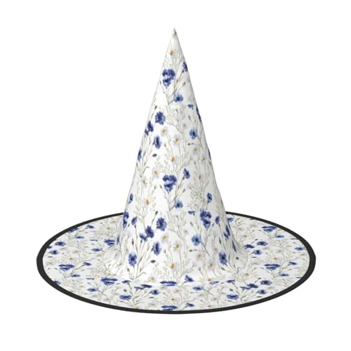 OAZCVBNN Blumen und Kornblumen Gänseblümchen Druck Unisex Halloween Hexe Hut für Karneval Cosplay faltbare Mütze und Themenpartys OAZCVBNN Blumen und Kornblumen Gänseblümchen Druck Unisex Halloween Hexe Hut für Karneval Cosplay faltbare Mütze und Themenpartys von OAZCVBNN