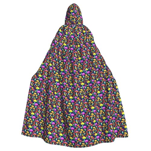 OAZCVBNN Bright Mushrooms Kunstdruck Halloween Kapuzenumhang volle Länge Erwachsene Kinder Unisex Mittelalter Cosplay Kostüm von OAZCVBNN