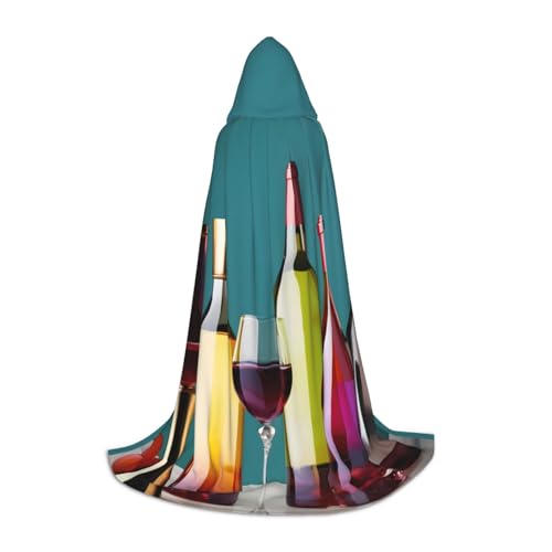 OAZCVBNN Cocktailgläser und Wein ohne Flasche Print Zauberer Bademantel Halloween und Karneval Party Mantel mit Kapuze für Männer Frauen Teenager Kinder von OAZCVBNN