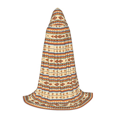 OAZCVBNN Eingeborener Amerikaner Print Zauberer Bademantel Halloween und Karneval Party Mantel mit Kapuze für Männer Frauen Teenager Kinder, sc schwarz, L von OAZCVBNN