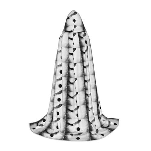 OAZCVBNN Eishockey Kunst Print Zauberer Bademantel Halloween und Karneval Party Mantel mit Kapuze für Männer Frauen Teenager Kinder von OAZCVBNN