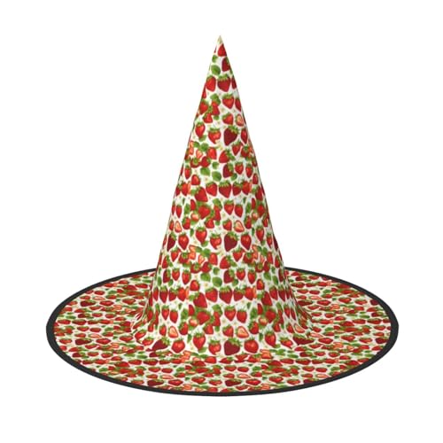 OAZCVBNN Erdbeer-Druck Unisex Halloween Hexenhut für Karneval Cosplay Faltbare Kappe und Mottopartys OAZCVBNN Erdbeer-Druck Unisex Halloween Hexenhut für Karneval Cosplay Faltbare Kappe und Mottopartys von OAZCVBNN