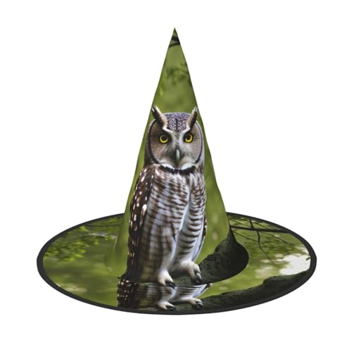 OAZCVBNN Eule Baum Zweige Druck Unisex Halloween Hexenhut für Karneval Cosplay Faltbare Kappe und Mottopartys von OAZCVBNN