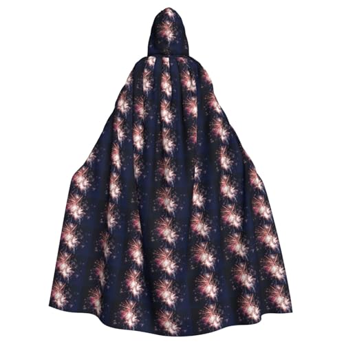 OAZCVBNN Explosion Feuerwerk Druck Halloween Kapuzenumhang volle Länge Erwachsene Kinder Unisex Mittelalter Cosplay Kostüm von OAZCVBNN