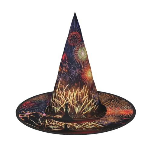 OAZCVBNN Feuerwerk Druck Unisex Halloween Hexenhut für Karneval Cosplay Faltbare Kappe und Mottopartys OAZCVBNN Feuerwerk Druck Unisex Halloween Hexenhut für Karneval Cosplay Faltbare Kappe und Mottopartys von OAZCVBNN