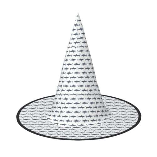 OAZCVBNN Fisch & Hai Druck Unisex Halloween Hexe Hut für Karneval Cosplay faltbare Mütze und Themenpartys von OAZCVBNN
