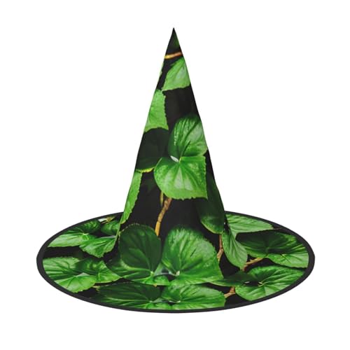 OAZCVBNN Floral Rose Efeu mit Blättern Frühling Druck Unisex Halloween Hexenhut für Karneval Cosplay Faltbare Kappe und Mottopartys von OAZCVBNN