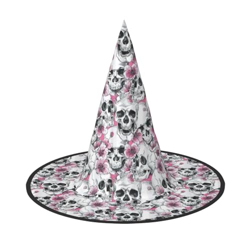 OAZCVBNN Floral Schädel Print Unisex Halloween Hexe Hut für Karneval Cosplay faltbare Mütze und Themenpartys OAZCVBNN Floral Schädel Print Unisex Halloween Hexe Hut für Karneval Cosplay faltbare Mütze und Themenpartys von OAZCVBNN