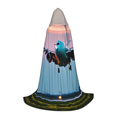 OAZCVBNN Flugzeug auf Abendlicht Druck Zauberer Rock Halloween und Karneval Feste Mantel mit Kapuze für Männer Frauen Jugendliche Kinder, schwarzes, S OAZCVBNN Flugzeug auf Abendlicht Druck Zauberer Rock Halloween und Karneval Feste Mantel mit Kapuze für Männer Frauen Jugendliche Kinder, schwarzes, S von OAZCVBNN