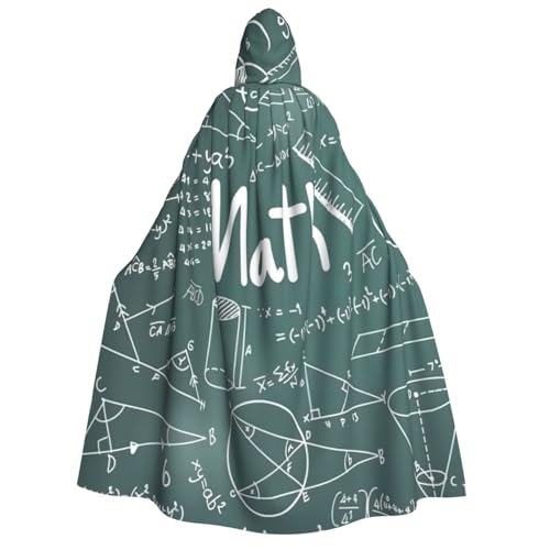 OAZCVBNN Formeln Formen Theorie Mathematik-Unterricht Wort Druck Kapuze Mantel Unisex Erwachsene für Halloween Weihnachten Karneval Thema Parteien Kostüm von OAZCVBNN