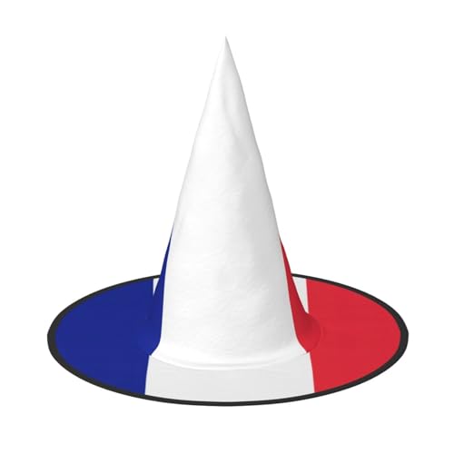 OAZCVBNN Französische Flagge Druck Unisex Halloween Hexenhut für Karneval Cosplay Faltbare Kappe und Mottopartys von OAZCVBNN