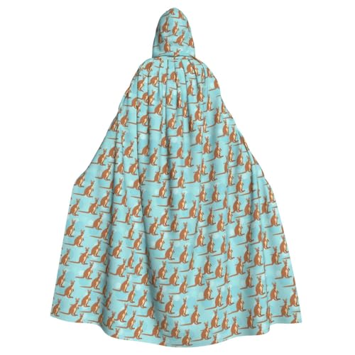 OAZCVBNN Funny For Kangaroo Zoo Print Halloween Hooded Cloak Full Length Adults Kids Unisex Medieval Cosplay Costume von OAZCVBNN