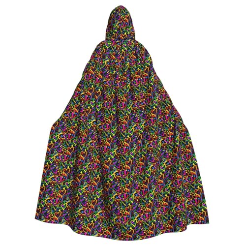 OAZCVBNN Gay Pride Regenbogen-Druck, Halloween-Kapuzenumhang, volle Länge, Erwachsene, Kinder, Unisex, Mittelalter-Kostüm, Cosplay-Kostüm von OAZCVBNN