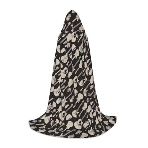 OAZCVBNN Gitarrenmuster Print Zauberer Bademantel Halloween und Karneval Party Mantel mit Kapuze für Männer Frauen Teenager Kinder, Schwarz, M OAZCVBNN Gitarrenmuster Print Zauberer Bademantel Halloween und Karneval Party Mantel mit Kapuze für Männer Frauen Teenager Kinder, Schwarz, M von OAZCVBNN