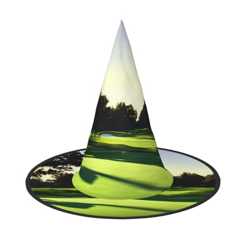 OAZCVBNN Golfplatz Druck Unisex Halloween Hexenhut für Karneval Cosplay Faltbare Kappe und Mottopartys OAZCVBNN Golfplatz Druck Unisex Halloween Hexenhut für Karneval Cosplay Faltbare Kappe und Mottopartys von OAZCVBNN