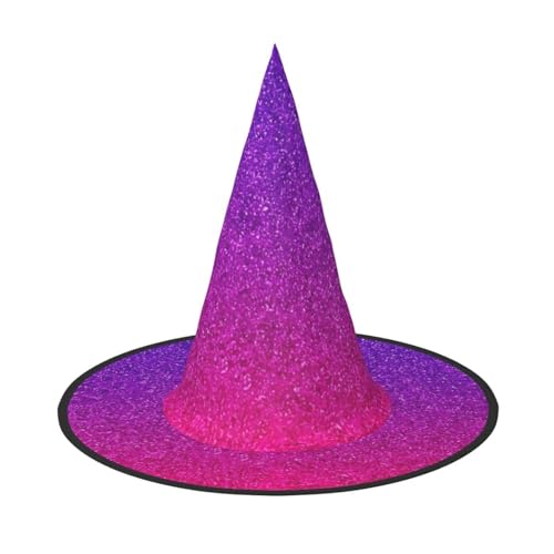 OAZCVBNN Gradient Pailletten Sparkle Print Unisex Halloween Hexenhut für Karneval Cosplay Faltbare Kappe und Mottopartys von OAZCVBNN