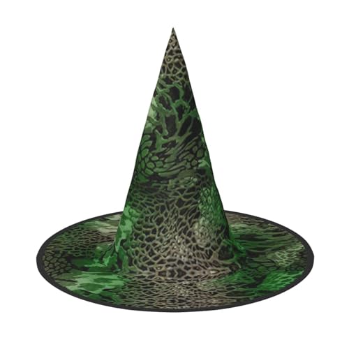 OAZCVBNN Grün Schlangendruck Unisex Halloween Hexe Hut für Karneval Cosplay faltbare Mütze und Themenpartys OAZCVBNN Grün Schlangendruck Unisex Halloween Hexe Hut für Karneval Cosplay faltbare Mütze und Themenpartys von OAZCVBNN
