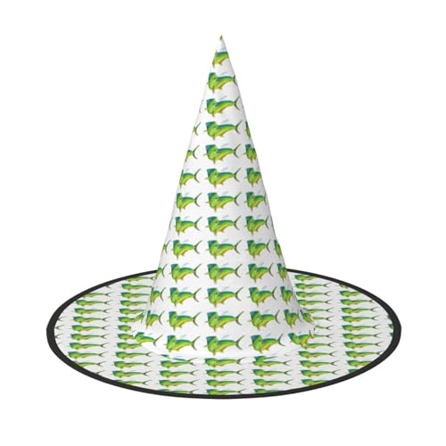 OAZCVBNN Grüner Fischdruck Unisex Halloween Hexenhut für Karneval Cosplay Faltbare Kappe und Mottopartys OAZCVBNN Grüner Fischdruck Unisex Halloween Hexenhut für Karneval Cosplay Faltbare Kappe und Mottopartys von OAZCVBNN
