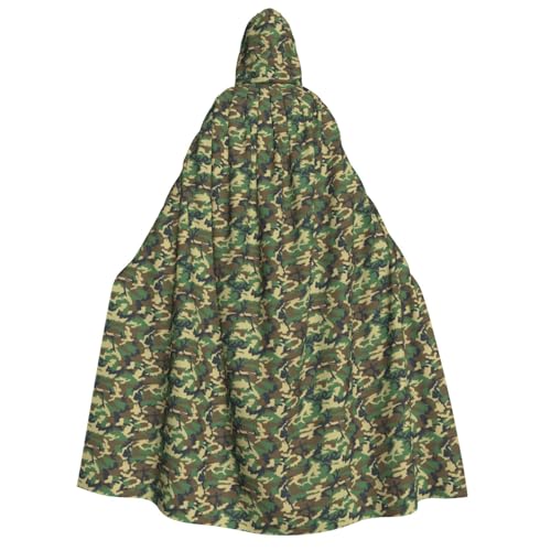 OAZCVBNN Grüner Militär-Camouflage-Umhang mit Kapuze, Unisex, Erwachsene, für Halloween, Weihnachten, Karneval, Mottopartys von OAZCVBNN