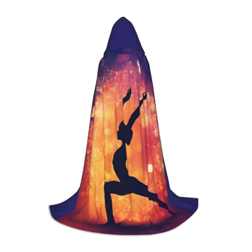OAZCVBNN Gymnastik-Spiel-Druck, Zauberer-Robe, Halloween und Karneval, Partys, Kapuzenumhang für Männer, Frauen, Teenager, Kinder von OAZCVBNN