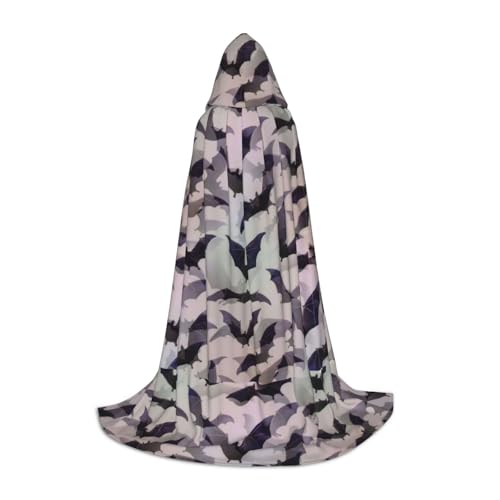 OAZCVBNN Halloween-Fledermaus-Motiv, grauer Druck, Zauberer-Robe, Halloween und Karneval, Partys, Kapuzenumhang für Männer, Frauen, Teenager, Kinder OAZCVBNN Halloween-Fledermaus-Motiv, grauer Druck, Zauberer-Robe, Halloween und Karneval, Partys, Kapuzenumhang für Männer, Frauen, Teenager, Kinder von OAZCVBNN