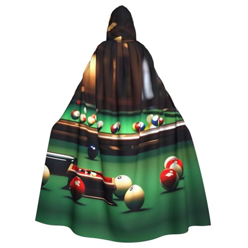 OAZCVBNN Halloween-Kapuzenumhang mit Billard-Druck, volle Länge, Erwachsene, Kinder, Unisex, Mittelalter-Kostüm, Cosplay-Kostüm von OAZCVBNN