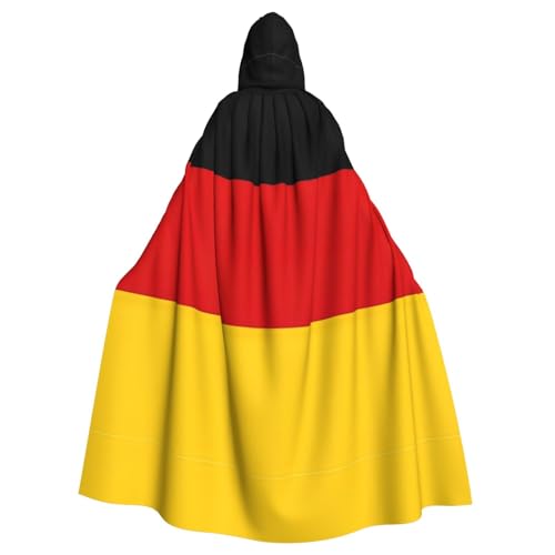 OAZCVBNN Halloween-Kapuzenumhang mit Deutschland-Flagge, volle Länge, Erwachsene, Kinder, Unisex, Mittelalter-Kostüm, Cosplay-Kostüm von OAZCVBNN
