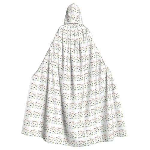 OAZCVBNN Halloween-Kapuzenumhang mit Eidechsenaufdruck, volle Länge, Erwachsene, Kinder, Unisex, Mittelalter-Kostüm, Cosplay-Kostüm von OAZCVBNN