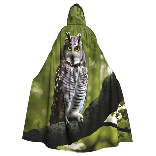OAZCVBNN Halloween-Kapuzenumhang mit Eulen-Motiv, für Erwachsene, Kinder, Unisex, mittelalterliches Cosplay-Kostüm von OAZCVBNN