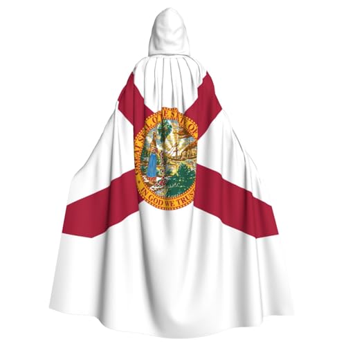 OAZCVBNN Halloween-Kapuzenumhang mit Flagge von Florida, volle Länge, Erwachsene, Kinder, Unisex, Mittelalter-Kostüm, Cosplay-Kostüm von OAZCVBNN