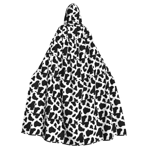 OAZCVBNN Halloween-Kapuzenumhang mit Kuh-Punktdruck, volle Länge, Erwachsene, Kinder, Unisex, Mittelalter-Kostüm, Cosplay-Kostüm von OAZCVBNN