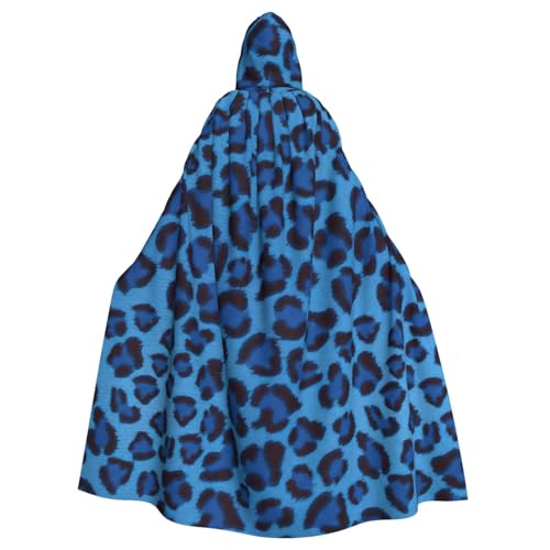 OAZCVBNN Halloween-Kapuzenumhang mit Leopardenfell-Motiv, volle Länge, Erwachsene, Kinder, Unisex, Mittelalter-Kostüm, Cosplay-Kostüm von OAZCVBNN