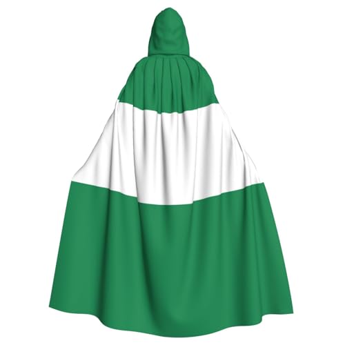 OAZCVBNN Halloween-Kapuzenumhang mit Nigeria-Flagge, volle Länge, Erwachsene, Kinder, Unisex, Mittelalter-Kostüm, Cosplay-Kostüm von OAZCVBNN