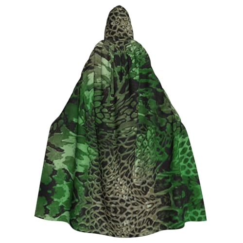 OAZCVBNN Halloween-Kapuzenumhang mit Schlangen-Druck, volle Länge, Erwachsene, Kinder, Unisex, Mittelalter-Kostüm, Cosplay-Kostüm von OAZCVBNN