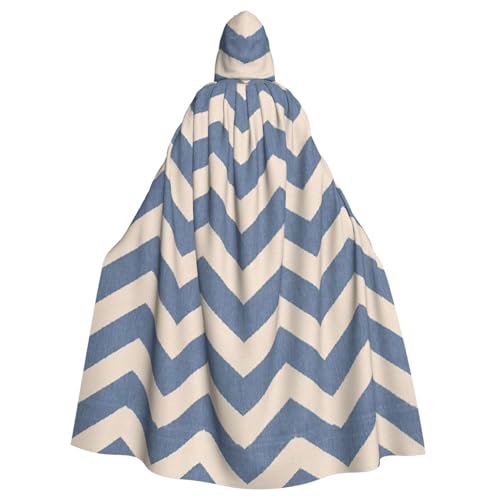 OAZCVBNN Halloween-Kapuzenumhang mit Streifenmuster, für Erwachsene, Kinder, Unisex, Mittelalter-Kostüm, Blau / Beige von OAZCVBNN