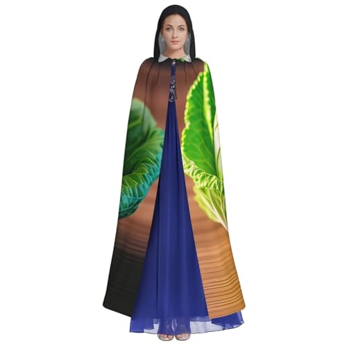 OAZCVBNN Halloween-Kapuzenumhang mit hellem Kohldruck, volle Länge, Erwachsene, Kinder, Unisex, Mittelalter-Kostüm, Cosplay-Kostüm von OAZCVBNN