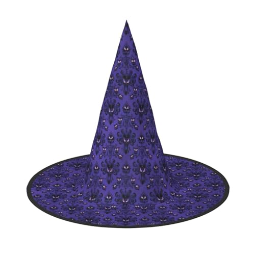 OAZCVBNN Haunted Mansion Print Unisex Halloween Hexenhut für Karneval Cosplay Faltbare Kappe und Mottopartys von OAZCVBNN