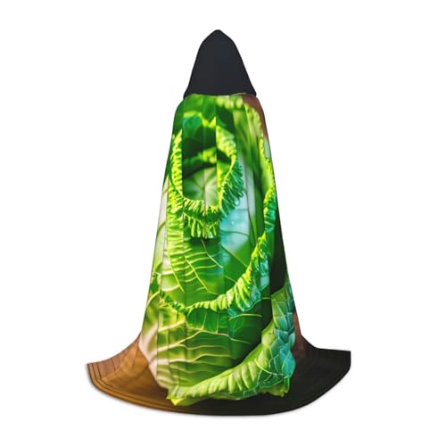 OAZCVBNN Helle Kohl Print Zauberer Bademantel Halloween und Karnevalsfeier Kapuzenmantel für Männer Frauen Teenager Kinder, Schwarz, M von OAZCVBNN