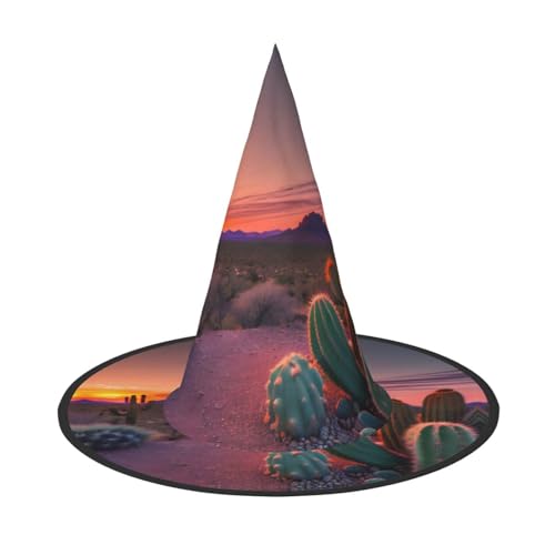 OAZCVBNN Hexenhut Unisex Kaktusmuster Sonnenuntergang Halloween Karneval Cosplay Faltmütze Themenparty OAZCVBNN Hexenhut Unisex Kaktusmuster Sonnenuntergang Halloween Karneval Cosplay Faltmütze Themenparty von OAZCVBNN
