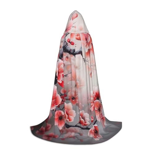 OAZCVBNN Japanische Kirschblüten Print Zauberer Bademantel Halloween und Karneval Party Mantel mit Kapuze für Männer Frauen Teenager Kinder, Schwarz, L OAZCVBNN Japanische Kirschblüten Print Zauberer Bademantel Halloween und Karneval Party Mantel mit Kapuze für Männer Frauen Teenager Kinder, Schwarz, L von OAZCVBNN