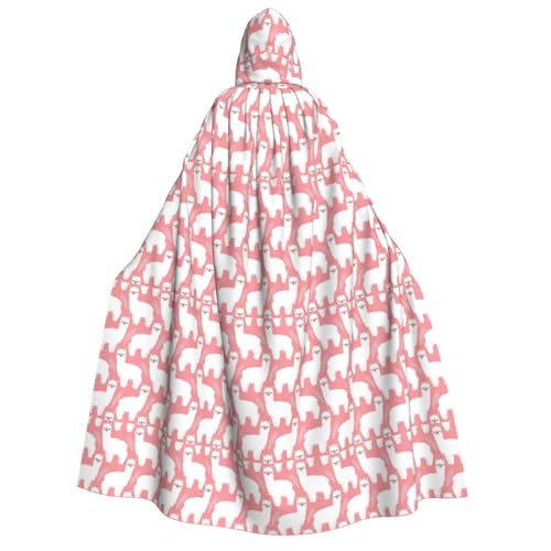 OAZCVBNN Kapuzenumhang mit Alpaka-Lama-Druck, Unisex, Erwachsene, für Halloween, Weihnachten, Karneval, Mottopartys von OAZCVBNN
