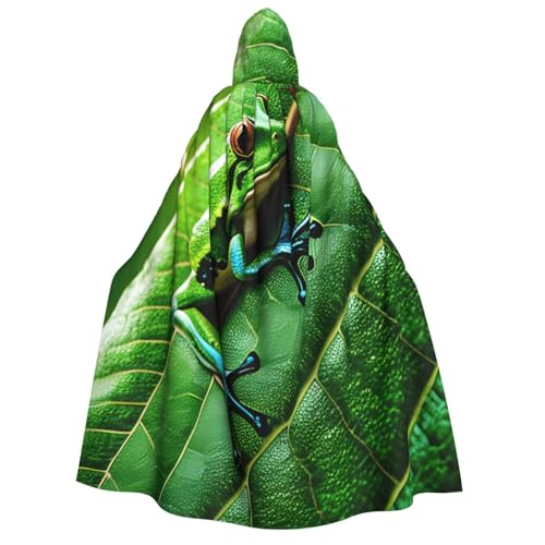 OAZCVBNN Kapuzenumhang mit Froschblättern, Unisex, Erwachsene, für Halloween, Weihnachten, Karneval, Mottopartys von OAZCVBNN