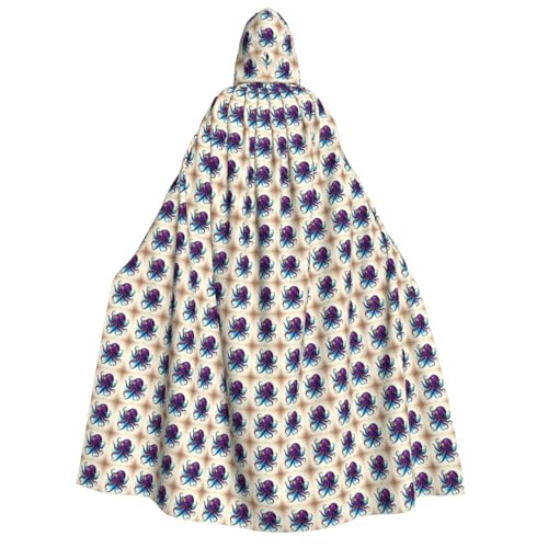 OAZCVBNN Kapuzenumhang mit Oktopus-Motiv, Unisex, Erwachsene, für Halloween, Weihnachten, Karneval, Mottopartys, Kostüm von OAZCVBNN