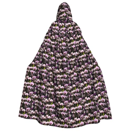 OAZCVBNN Kapuzenumhang mit Orchideen-Druck, Unisex, Erwachsene, für Halloween, Weihnachten, Karneval, Mottopartys von OAZCVBNN