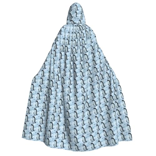 OAZCVBNN Kapuzenumhang mit Pinguin-Druck, Unisex, Erwachsene, für Halloween, Weihnachten, Karneval, Mottopartys von OAZCVBNN