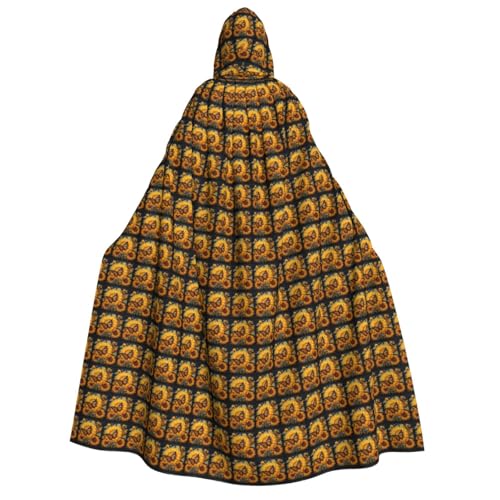 OAZCVBNN Kapuzenumhang mit Sonnenblumen-Schmetterlings-Aufdruck, Unisex, Erwachsene, für Halloween, Weihnachten, Karneval, Mottopartys von OAZCVBNN