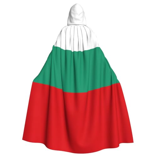 OAZCVBNN Kapuzenumhang mit bulgarischer Flagge, volle Länge, Erwachsene, Kinder, Unisex, Mittelalter-Kostüm, Cosplay-Kostüm von OAZCVBNN